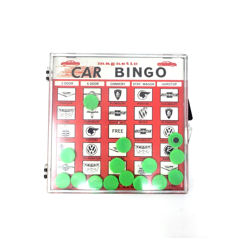 Vintage 1950's Magnetic Car Bingo Game 6" Toy